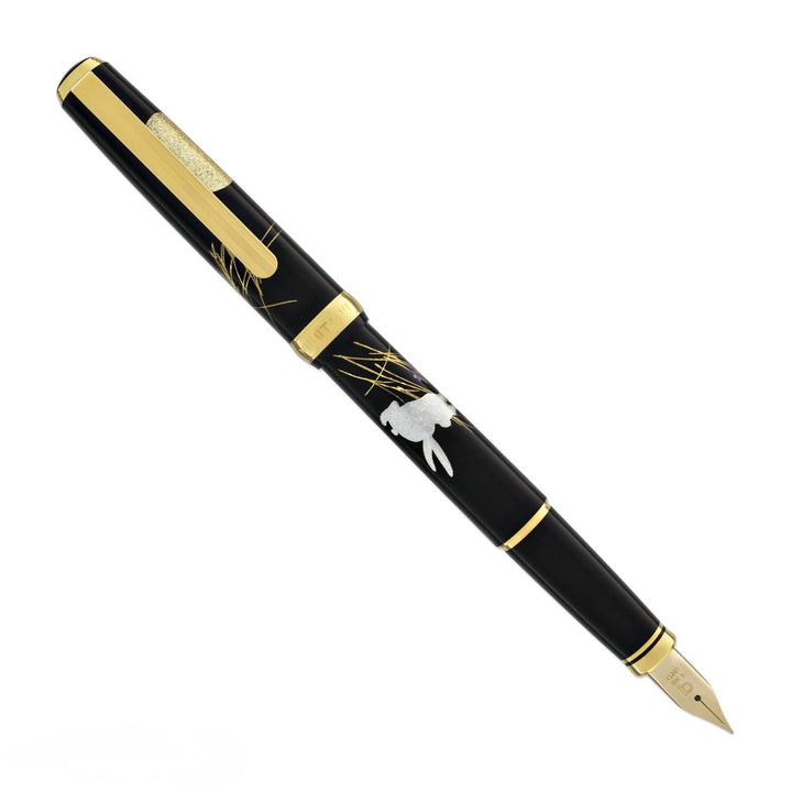 Platinum Classic Maki-E Kanazawa Leaf Fountain Pen - Moon &amp; Rabbit