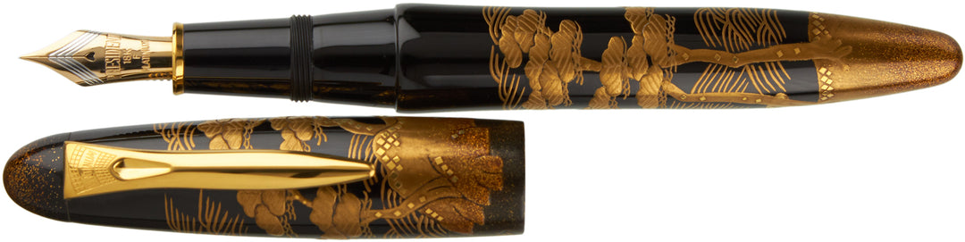 Platinum Izumo Hira Maki-E Fountain Pen - Pine Shore w/ Ocean Waves