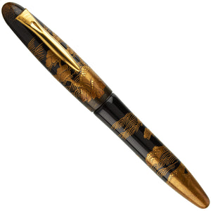 Platinum Izumo Hira Maki-E Fountain Pen - Pine Shore w/ Ocean Waves