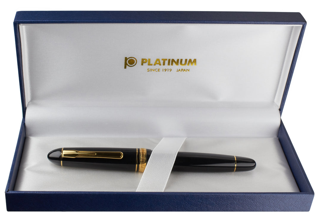 Platinum President Fountain Pen - Black w/ Gold Trim