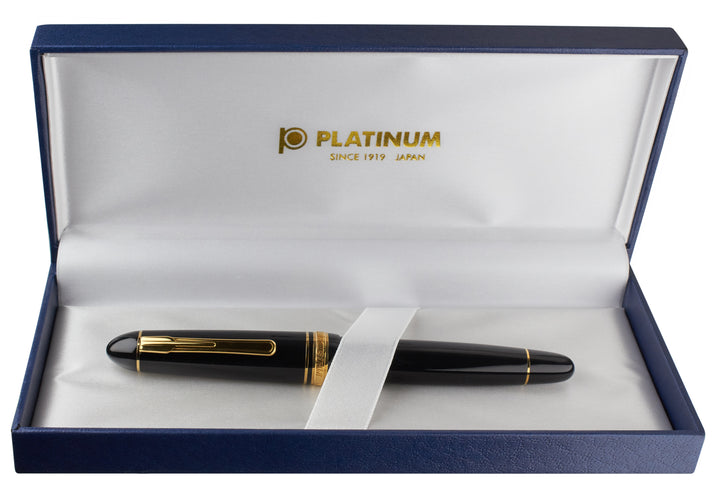 Platinum President Fountain Pen - Black w/ Gold Trim