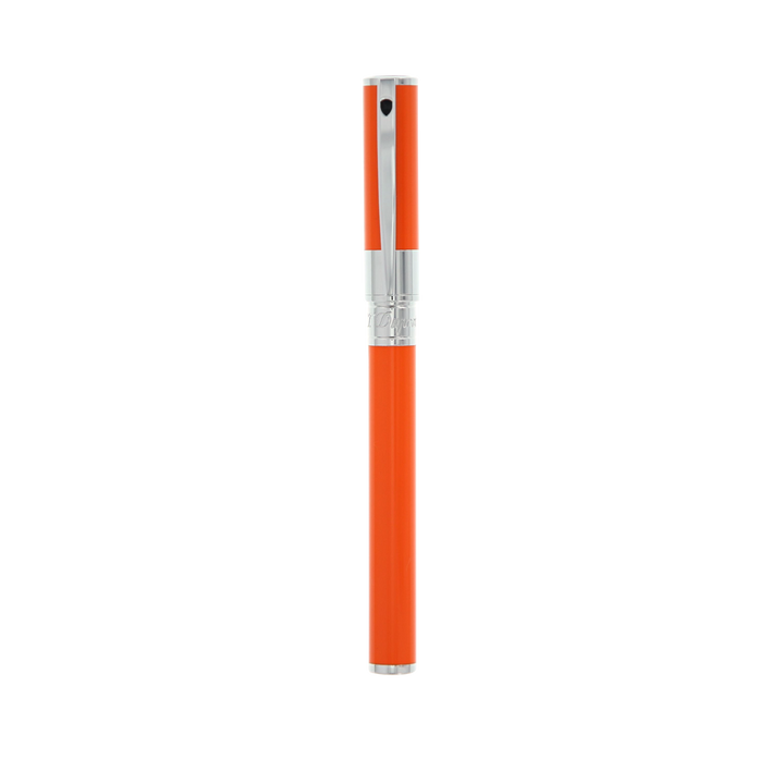 S.T. Dupont D-Initial Rollerball Pen - Orange &amp; Chrome