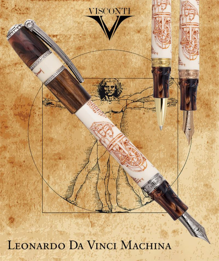 Visconti Leonardo da Vinci Machina Rollerball Pen - Vermeil